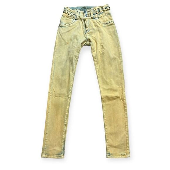 NWOT TUSH PUSH Women’s Yellow Butt Lift Push Up Colombian Mid Waist Skinny Jeans - Picture 1 of 5
